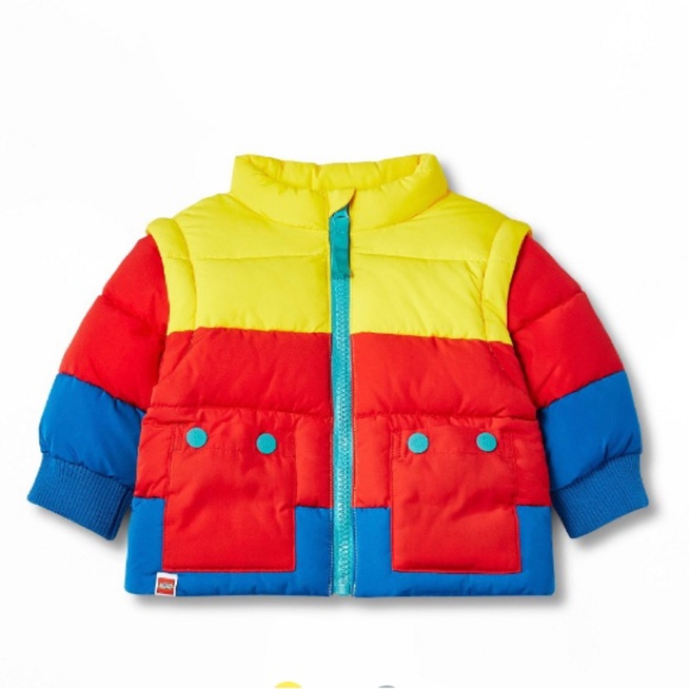 LEGO Baby Puffer color block Jacket NB NWT